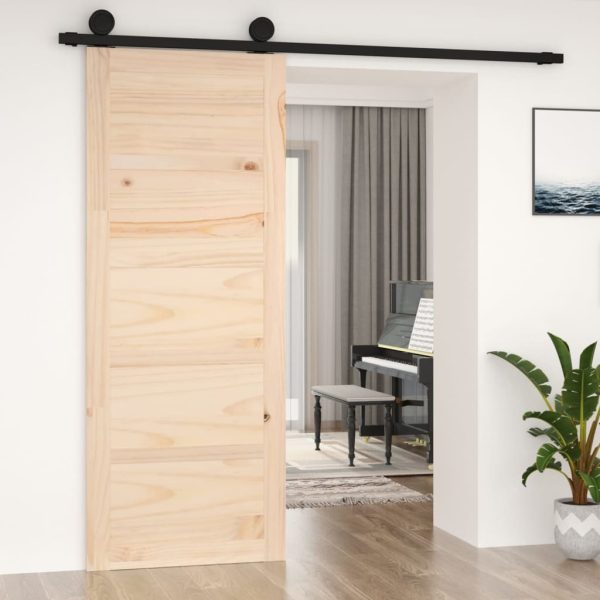 Barn Door Solid Wood Pine – 80×1.8×204.5 cm, Brown