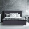 Jupiter Luxury Gas Lift Bed with Headboard (Model 1) – KING, Charcoal