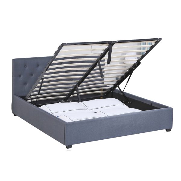 Aldershot Luxury Gas Lift Bed With Headboard (Model 3) – KING, Grey