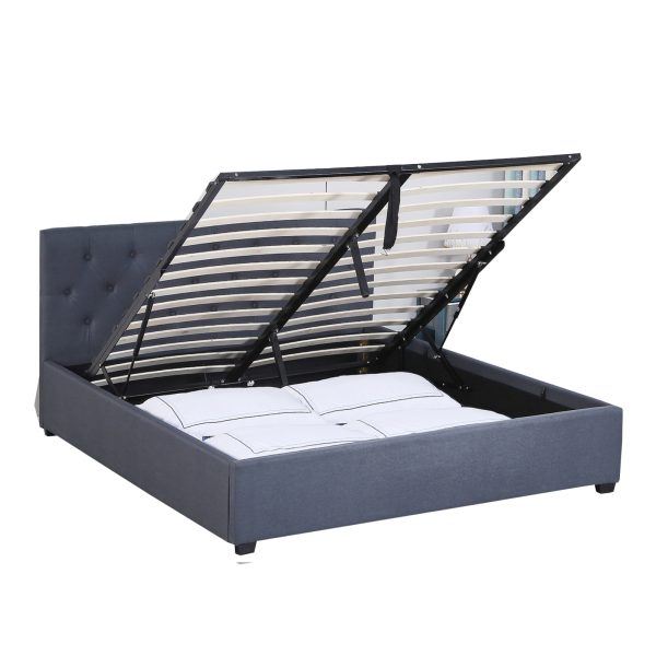 Aldershot Luxury Gas Lift Bed With Headboard (Model 3) – QUEEN, Charcoal