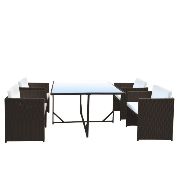 Arcadia Furniture 5 Piece Dining Table Set – Oatmeal and Grey
