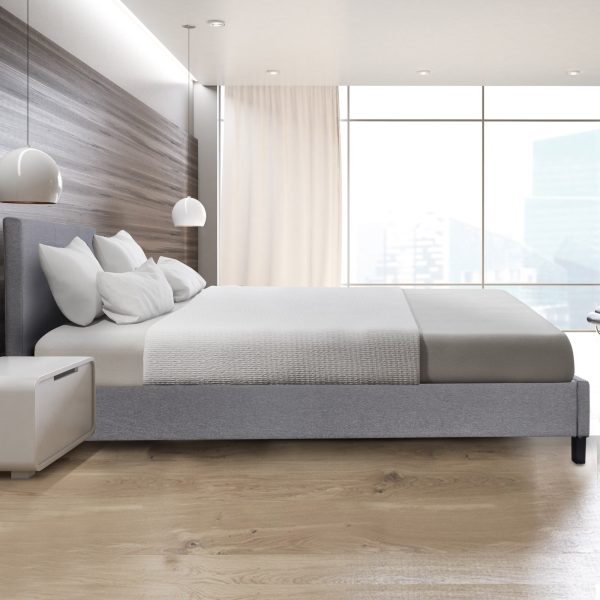 Dublin Luxury Bed with Headboard (Model 2) – QUEEN, Grey