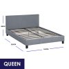 Dublin Luxury Bed with Headboard (Model 2) – QUEEN, Grey