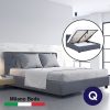 Aldershot Luxury Gas Lift Bed With Headboard (Model 3) – QUEEN, Grey
