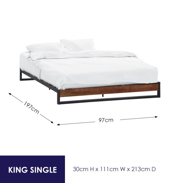 Sorrento Metal and Wood bed base – KING SINGLE