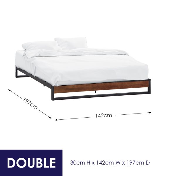 Sorrento Metal and Wood bed base – DOUBLE