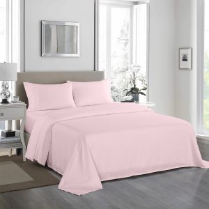 Royal Comfort – 1200TC Ultrasoft 4 Pc Sheet Set – DOUBLE, Pink