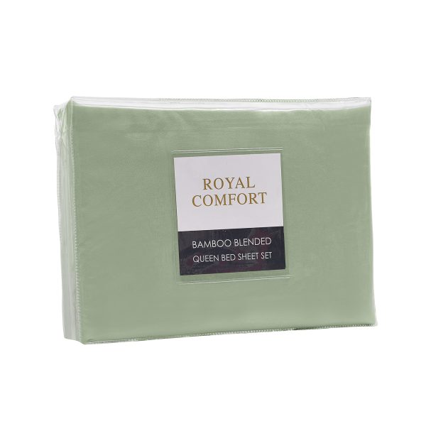 Royal Comfort Blended Bamboo Sheet Set – QUEEN, Sage Green