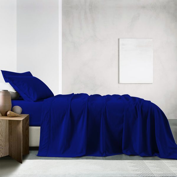 Royal Comfort Vintage Washed 100 % Cotton Sheet Set – DOUBLE, Royal Blue