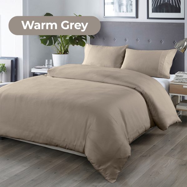 Royal Comfort Blended Bamboo Quilt Cover Sets – DOUBLE, Grey