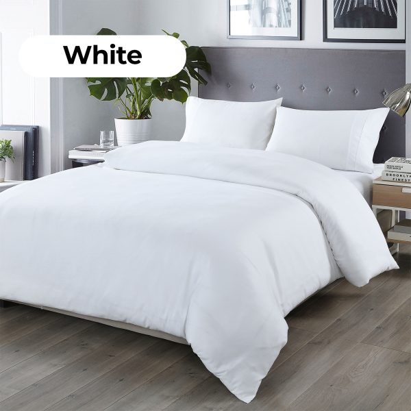 Royal Comfort Blended Bamboo Quilt Cover Sets – QUEEN, White