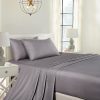 Royal Comfort Blended Bamboo Sheet Set with Stripes – DOUBLE, Charcoal