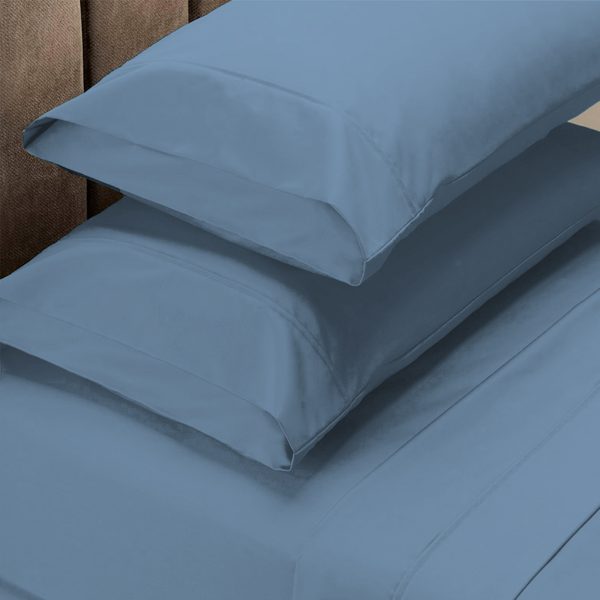 Royal Comfort 1500TC Cotton Rich Fitted 4 PC sheet Sets – DOUBLE, Indigo