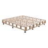 Mattress Base Ensemble Solid Wooden Slat with Removable Cover – DOUBLE, Beige