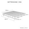 Mattress Base Ensemble Solid Wooden Slat with Removable Cover – KING, Black