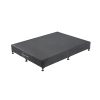 Mattress Base Ensemble Solid Wooden Slat with Removable Cover – QUEEN, Black