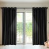 2X Blockout Curtains Blackout Curtain Bedroom Window Eyelet – 140 x 244 cm, Black
