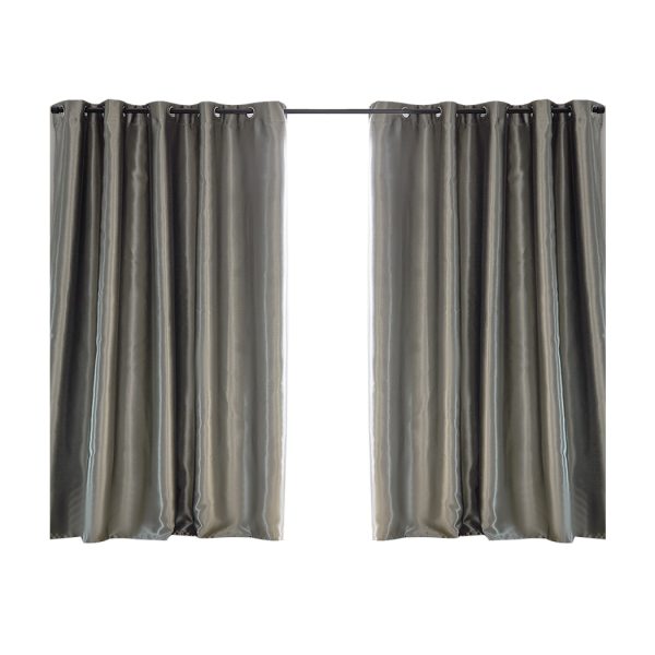 2X Blockout Curtains Blackout Curtain Bedroom Window Eyelet – 300 x 230 cm, Grey