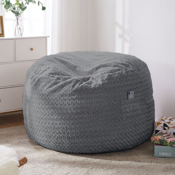 Bean Bag Refill Chairs Couch Extra Large Lounger Indoor Lazy Sofa – Grey