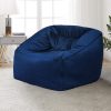 Bean Bag Chair Cover Soft Velevt Home Game Seat Lazy Sofa Cover Large – Blue