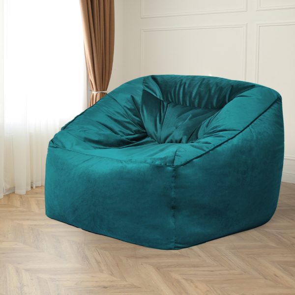 Bean Bag Chair Cover Soft Velevt Home Game Seat Lazy Sofa Cover Large – Green
