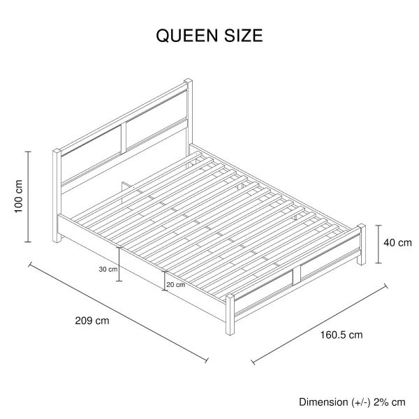 Archdale Bed – QUEEN, White Ash
