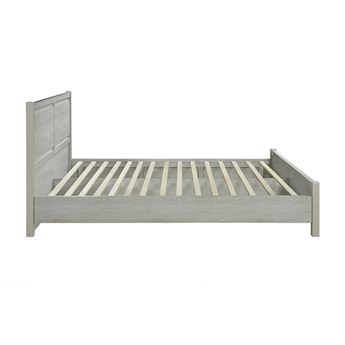 Agawam Bed Frame Natural Wood like MDF in Oak Colour – QUEEN, White Ash