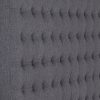 Bed Head Headboard Upholstery Fabric Tufted Buttons – DOUBLE, Charcoal