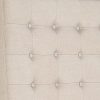 Bed Head Headboard Upholstery Fabric Tufted Buttons – KING, Beige