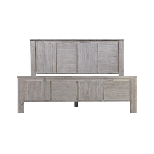 Andrew Bed Frame with Solid Acacia Wood Veneered Construction in White Ash Colour – KING
