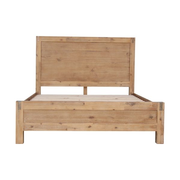 Avon Bed Frame in Solid Wood Veneered Acacia Bedroom Timber Slat – DOUBLE, Oak