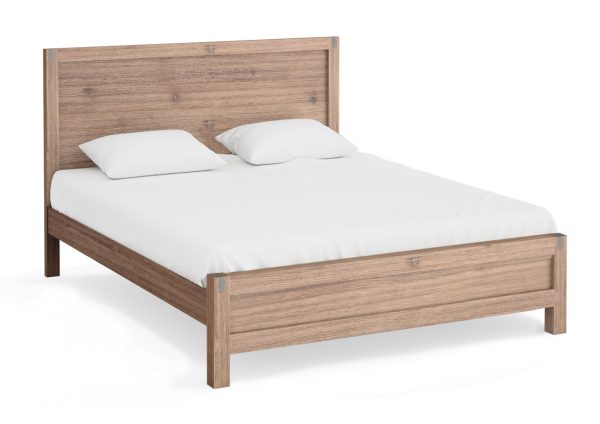 Avon Bed Frame in Solid Wood Veneered Acacia Bedroom Timber Slat – KING, Oak