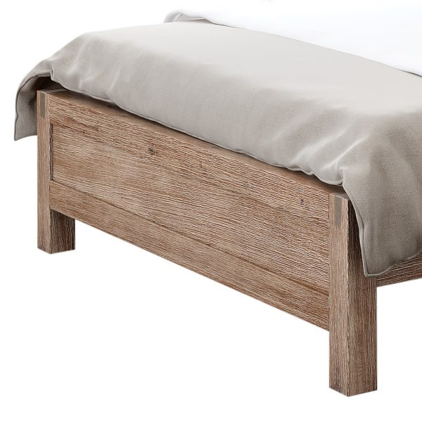 Avon Bed Frame in Solid Wood Veneered Acacia Bedroom Timber Slat – KING, Oak