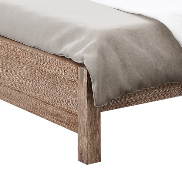 Avon Bed Frame in Solid Wood Veneered Acacia Bedroom Timber Slat – QUEEN, Oak