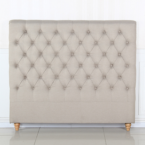 Bed Head French Provincial Headboard Upholsterd Fabric – KING, Beige