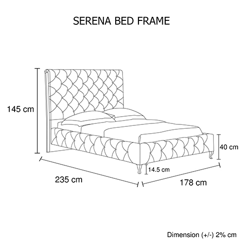 Dublin Queen Size Bed Frame in Faux Leather Crystal Tufted High Bedhead Bentwood Slat – White