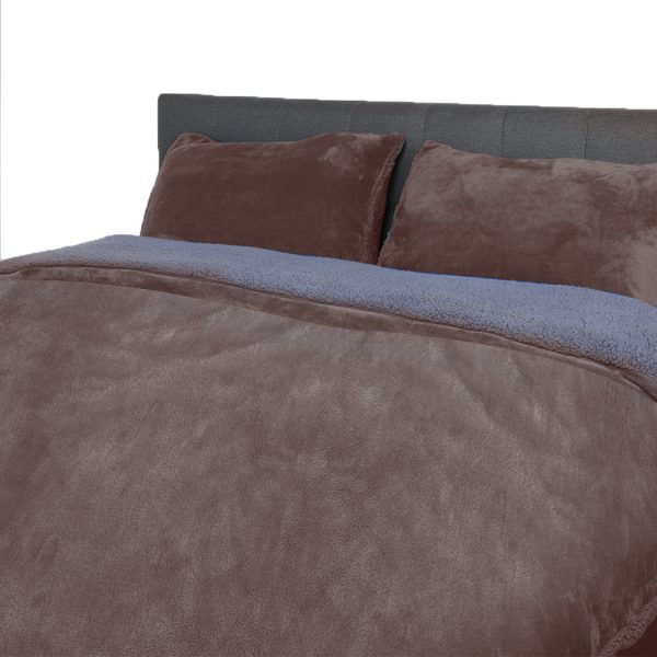 Luxury Bedding Two-Sided Quilt Cover with Pillowcase – KING, Taupe