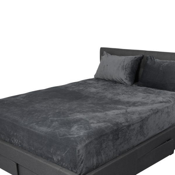 Ultra Soft Fitted Bedsheet with Pillowcase – DOUBLE, Dark Grey