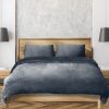 Luxury Flannel Quilt Cover with Pillowcase – DOUBLE, Dark Grey