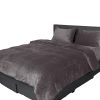 Luxury Flannel Quilt Cover with Pillowcase – DOUBLE, Silver and Grey