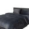 Luxury Flannel Quilt Cover with Pillowcase – KING, Dark Grey