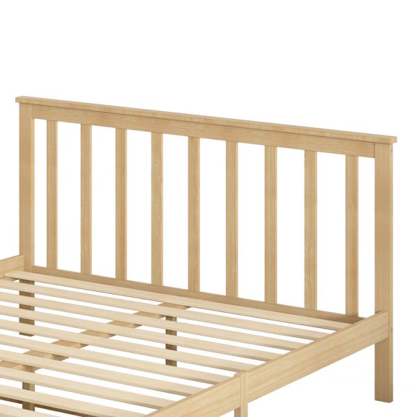 Amesbury Wooden Bed Frame Full Size Mattress Base Timber – DOUBLE, Natural