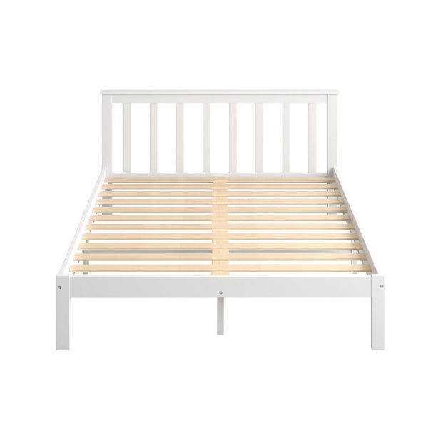 Amesbury Wooden Bed Frame Full Size Mattress Base Timber – DOUBLE, White