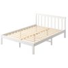 Amesbury Wooden Bed Frame Full Size Mattress Base Timber – KING SINGLE, White