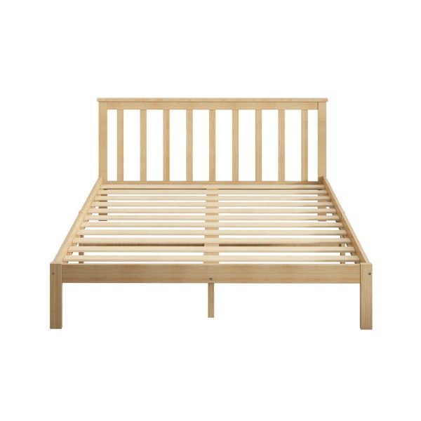 Amesbury Wooden Bed Frame Full Size Mattress Base Timber – QUEEN, Natural