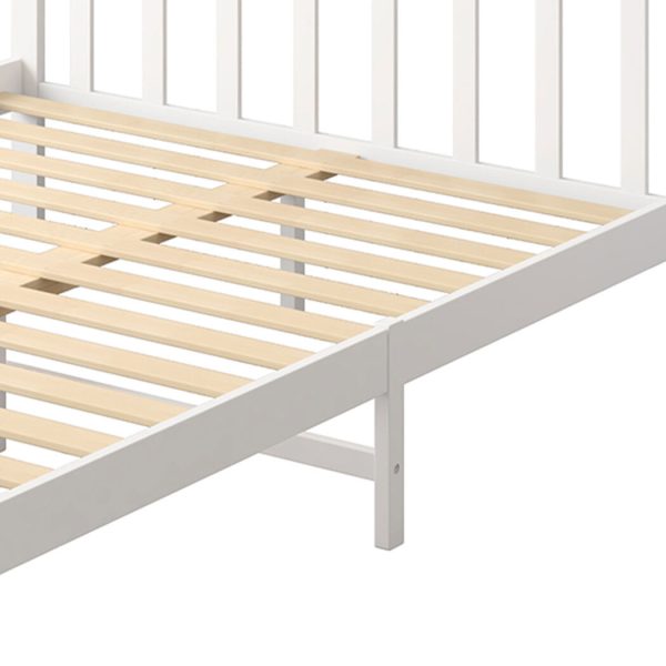 Adelphi Wooden Bed Frame Mattress Base Solid Timber Pine Wood – QUEEN, White
