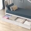 2x Bed Frame Storage Drawers Wooden Timber Trundle For Bed Frame Base – White