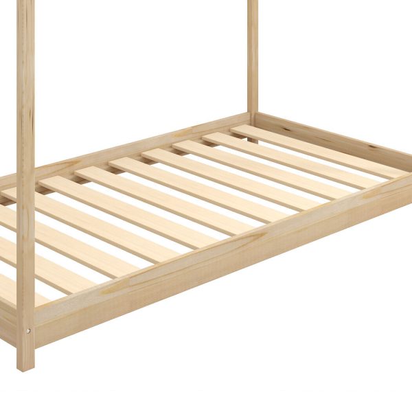 Arizona Bed Frame Single Wooden Timber House Frame Wood Mattress Base Platform – Natural