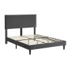 Nurom Bed Frame Mattress Base Platform Wooden Velevt Headboard – QUEEN, Grey