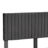 Parilla Bed Frame Mattress Base Platform Wooden Velevt Headboard – DOUBLE, Grey